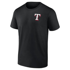 Black Texas Rangers Profile Big & Tall Two-Sided Graphic T-Shirt