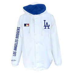 White Los Angeles Dodgers Mitchell & Ness Big & Tall Full-Snap Hooded Jacket