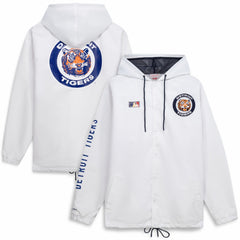White Detroit Tigers Mitchell & Ness Big & Tall Full-Snap Hooded Jacket