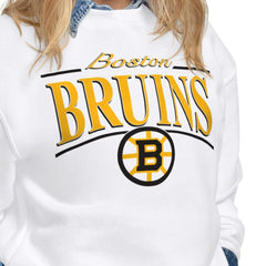 NHL Boston Bruins Starter Women's Arch Stripe Fleece Sweatshirt