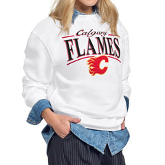 NHL Calgary Flames Starter Women's Arch Stripe Fleece Sweatshirt