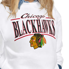 NHL Chicago Blackhawks Starter Women's Arch Stripe Fleece Sweatshirt