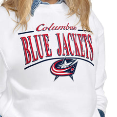 NHL Columbus Blue Jackets Starter Women's Arch Stripe Fleece Sweatshirt