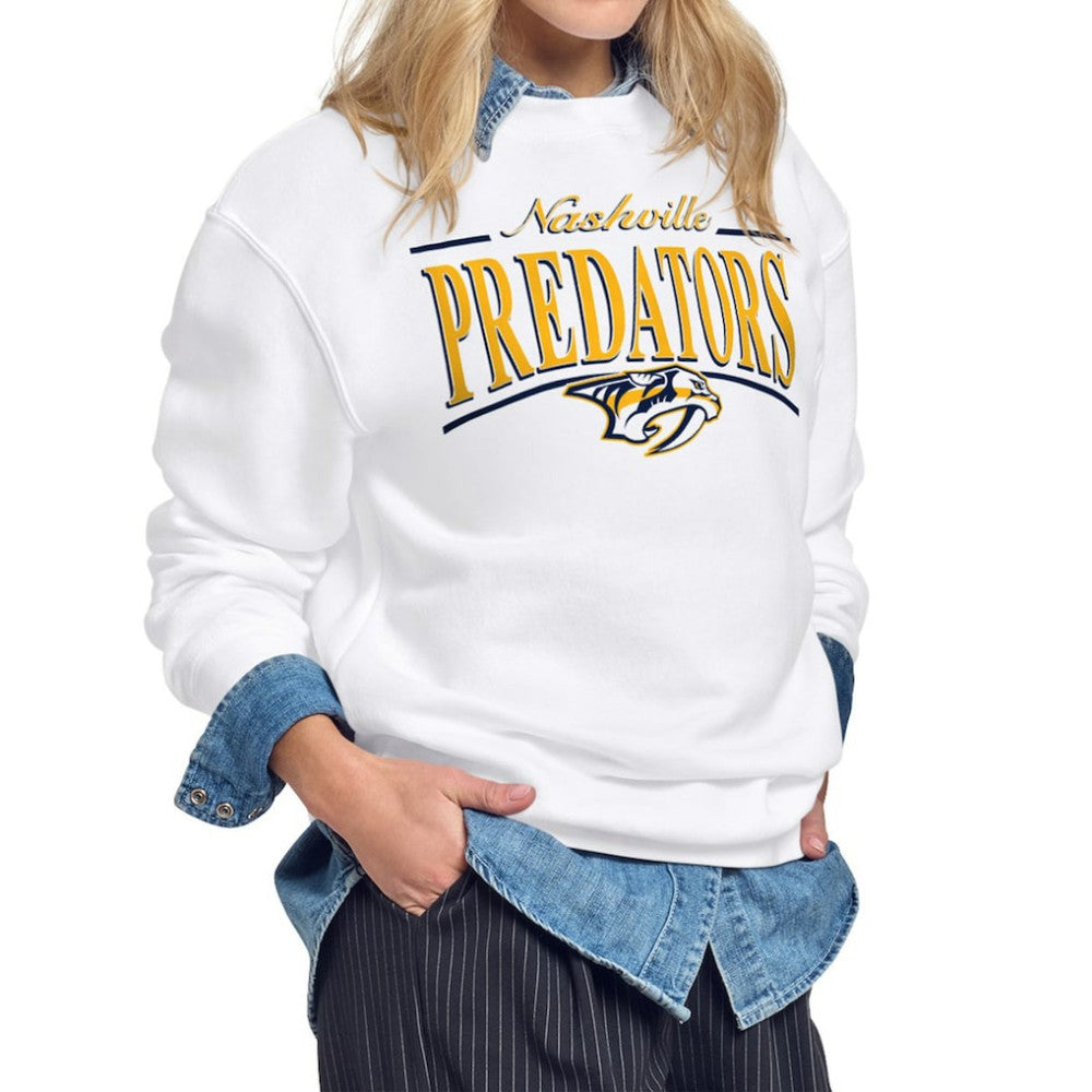 NHL Nashville Predators Starter Women's Arch Stripe Fleece Sweatshirt
