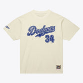 Cream Fernando Valenzuela Los Angeles Dodgers Mitchell & Ness Cooperstown Collection Throwback Name & Number T-Shirt