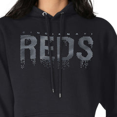 Black Cincinnati Reds G-III 4Her by Carl Banks Women's Metallic Drop Fleece Hoodie