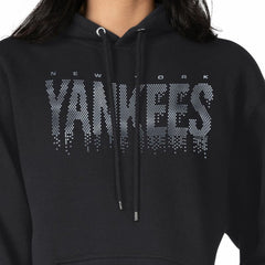 Black New York Yankees G-III 4Her by Carl Banks Women's Metallic Drop Fleece Hoodie