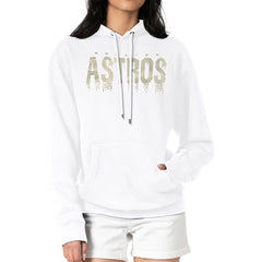 White Houston Astros G-III 4Her by Carl Banks Women's Metallic Drop Fleece Hoodie