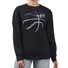 Philadelphia 76ers G-III 4Her by Carl Banks Women's Metallic Print Basketball Sketch Fleece Sweatshirt