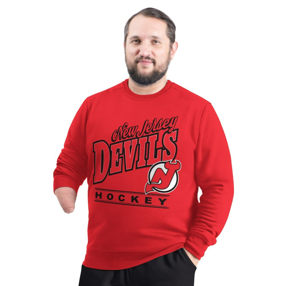 NHL New Jersey Devils G-III Sports by Carl Banks Adaptive Headliner Fleece Sweatshirt