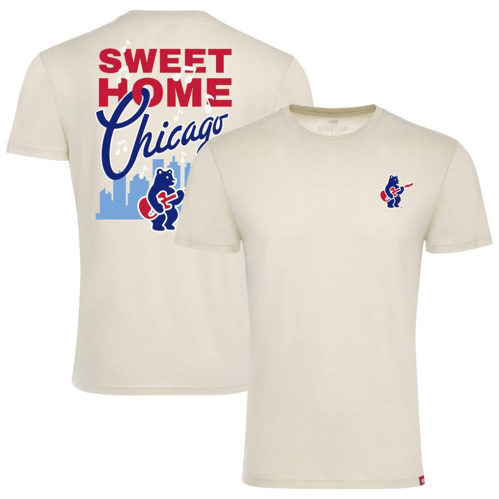 Cream Chicago Cubs Sportiqe Unisex Sweet Home Chicago Comfy Tri-Blend Jersey T-Shirt