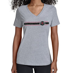 Houston Rockets Starter Women's Team Stripe V-Neck T-Shirt