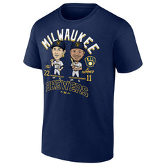 Navy Jackson Chourio & Christian Yelich Milwaukee Brewers Player Duo T-Shirt