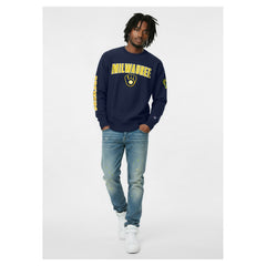 Navy Milwaukee Brewers Champion Reverse Weave Chenille Sweatshirt