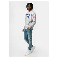 Gray New York Yankees Champion Reverse Weave Chenille Sweatshirt