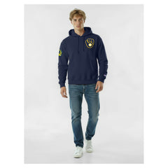 Navy Milwaukee Brewers Champion Reverse Weave Chenille Hoodie