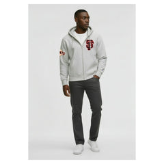 Gray San Francisco Giants Champion Reverse Weave Chenille Full-Zip Hoodie