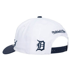 White/Navy Detroit Tigers Mitchell & Ness Unisex XL Script Pro Crown Snapback Hat