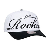 White/Black Colorado Rockies Mitchell & Ness Unisex XL Script Pro Crown Snapback Hat