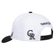 White/Black Colorado Rockies Mitchell & Ness Unisex XL Script Pro Crown Snapback Hat
