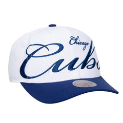 White/Royal Chicago Cubs Mitchell & Ness Unisex XL Script Pro Crown Snapback Hat
