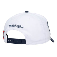 White/Navy Cleveland Guardians Mitchell & Ness Unisex XL Script Pro Crown Snapback Hat