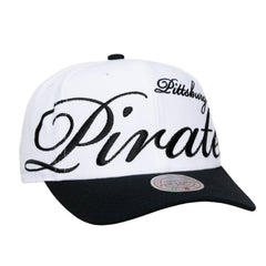White/Black Pittsburgh Pirates Mitchell & Ness Unisex XL Script Pro Crown Adjustable Hat