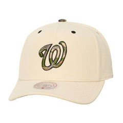 Cream Washington Nationals Mitchell & Ness Unisex Camo Logo Pro Crown Snapback Hat