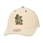 Cream St. Louis Cardinals Mitchell & Ness Unisex Camo Logo Pro Crown Snapback Hat