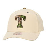 Cream Texas Rangers Mitchell & Ness Unisex Camo Logo Pro Crown Snapback Hat