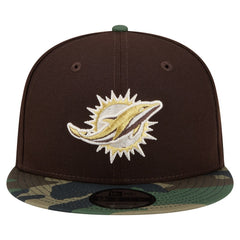 Adult Burnt Wood Camo 9FIFTY Snapback Hat - Miami Dolphins Hats