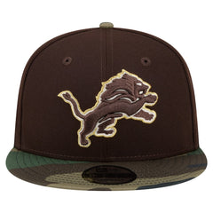 Adult Burnt Wood Camo 9FIFTY Snapback Hat - Detroit Lions Hats