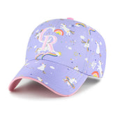 Lavender Colorado Rockies '47 Girls Youth Unicorn Clean Up Adjustable Hat