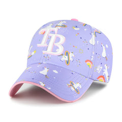 Lavender Tampa Bay Rays '47 Girls Youth Unicorn Clean Up Adjustable Hat