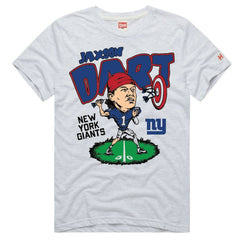 Jaxson Dart Homage Unisex Caricature Player Graphic Tri-Blend T-Shirt - New York Giants T-shirts