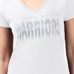 Golden State Warriors G-III 4Her by Carl Banks Women's Super-Slim-Fit Metallic Drop Lightweight V-Neck T-Shirt sale