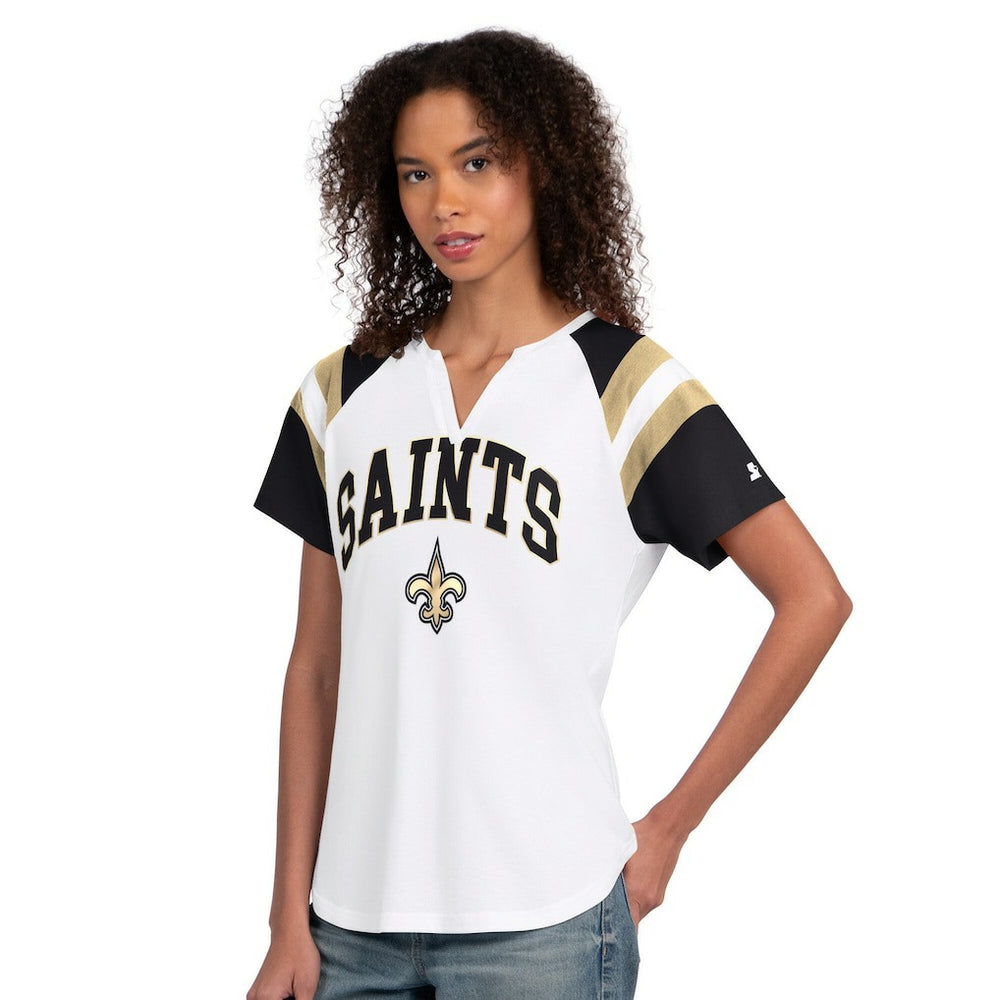 Starter Women's Game On Notch Neck T-Shirt - New Orleans Saints T-shirts