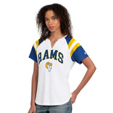 Starter Women's Game On Notch Neck T-Shirt - Los Angeles Rams T-shirts