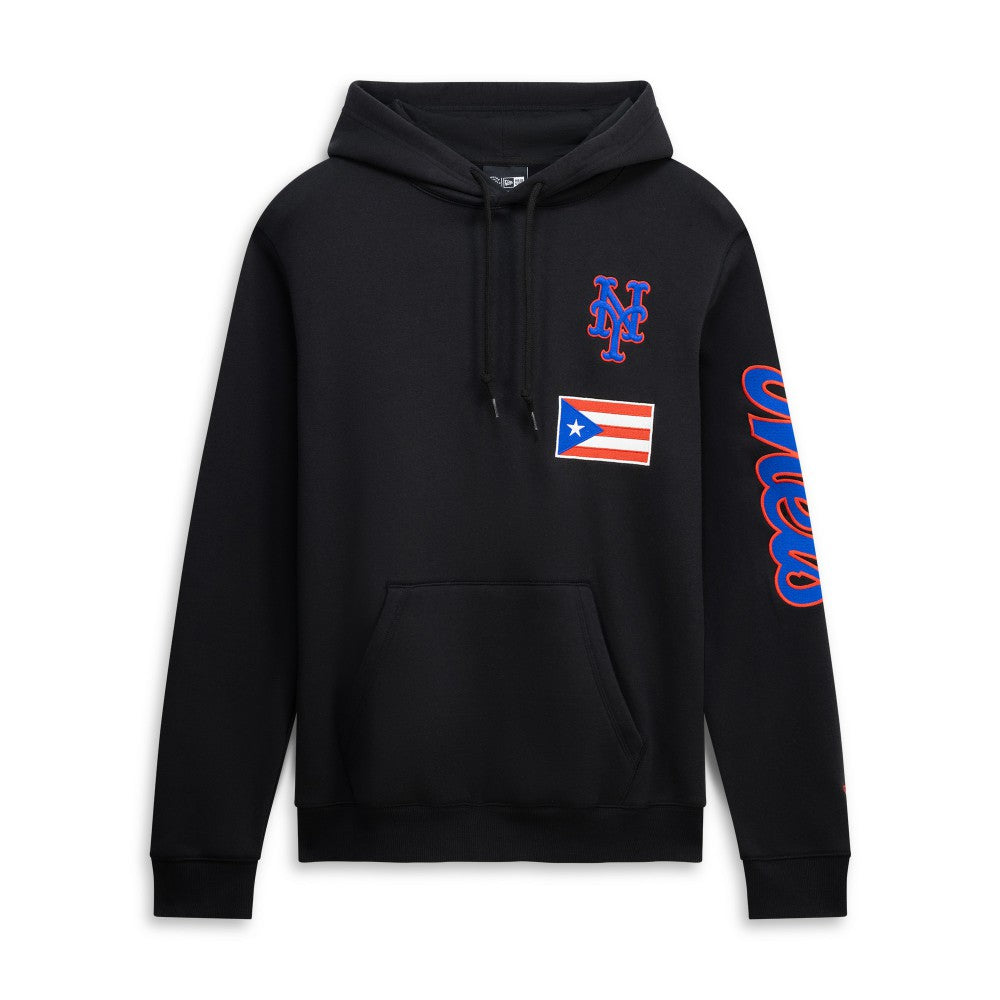 Black New York Mets New Era Puerto Rico Country Flag Hoodie