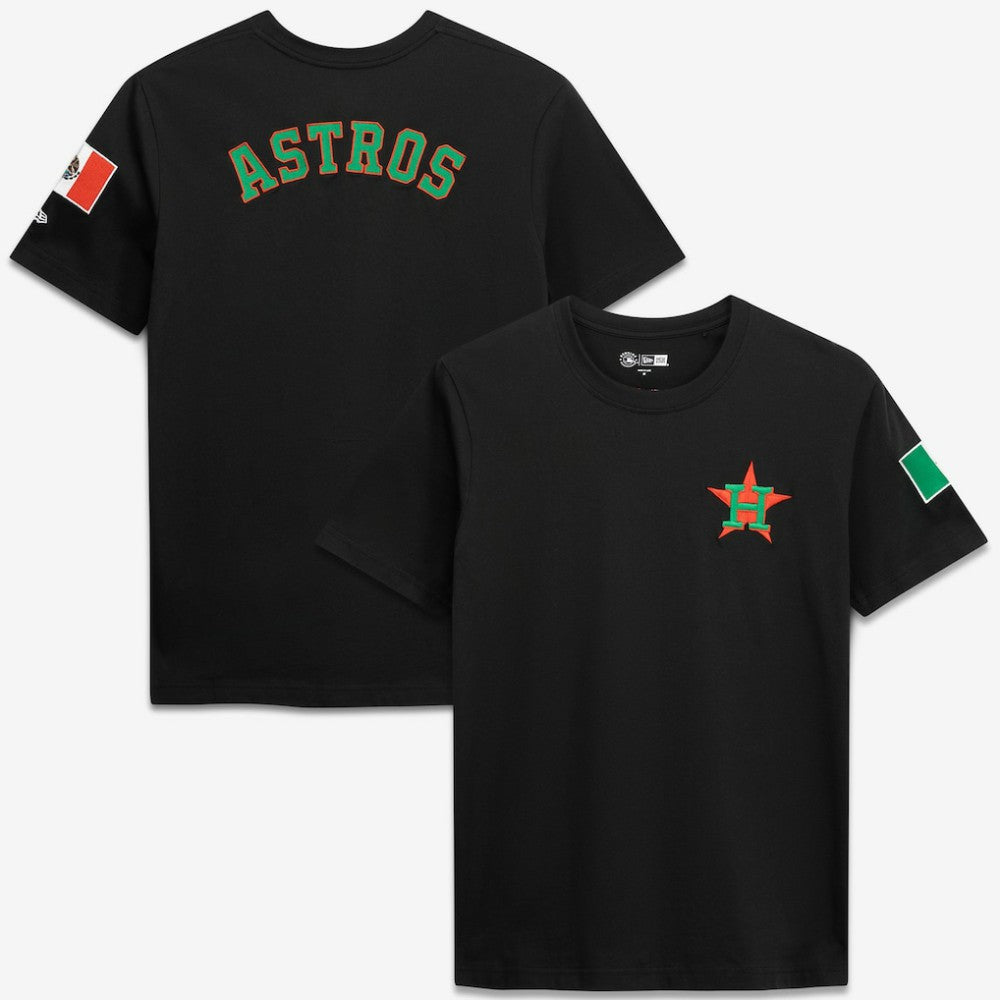 Black Houston Astros New Era Mexico Country Flag T-Shirt