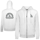 White Los Angeles Dodgers Levelwear Podium Chenille Logo Full-Zip Hoodie