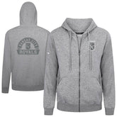 Heather Gray Kansas City Royals Levelwear Podium Chenille Logo Full-Zip Hoodie