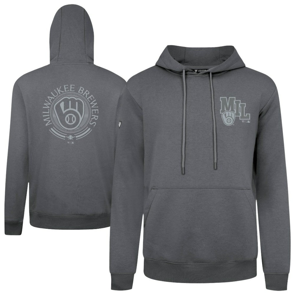 Gray Milwaukee Brewers Levelwear Podium Valiant Hoodie