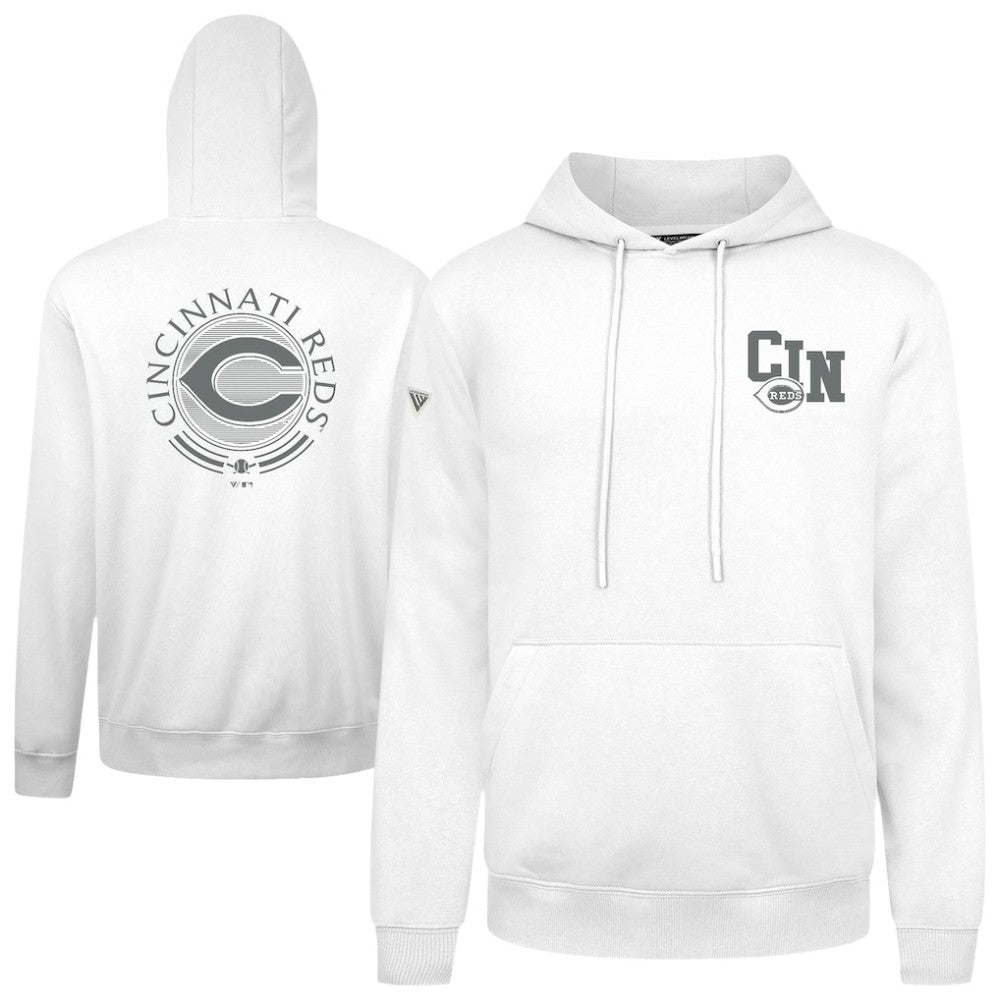 White Cincinnati Reds Levelwear Podium Grain Hoodie