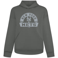 Gray New York Mets Levelwear Luxe Signature Banner Arch Tri-Blend Hoodie