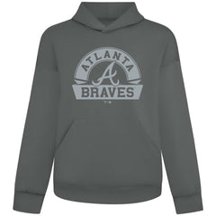 Gray Atlanta Braves Levelwear Luxe Signature Banner Arch Tri-Blend Hoodie