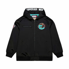 Mitchell & Ness Memphis Grizzlies Hardwood Classics Nights Walk the Tunnel Satin Bomber Full-Snap Hooded Jacket