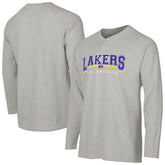 Los Angeles Lakers Concepts Sport Hawthorn Thermal Knit Long Sleeve Henley T-Shirt