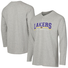 Los Angeles Lakers Concepts Sport Hawthorn Thermal Knit Long Sleeve Henley T-Shirt