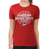 NHL Carolina Hurricanes G-III 4Her by Carl Banks Women's Super-Slim Lightweight Pinstripe Circle Graphic T-Shirt